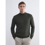 Lc Waikiki Yeni Sezon Yarım Balıkçı Yaka Erkek Triko Kazak - Haki - 2XL