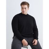 Lc Waikiki Yeni Sezon Yarım Balıkçı Yaka Erkek Triko Kazak - Siyah - 5XL - 6XL