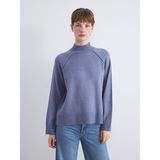 Lc Waikiki Yeni Sezon Yarım Balıkçı Yaka Kadın Triko Kazak - Mavi - 2XL