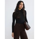 Lc Waikiki Yeni Sezon Yarım Balıkçı Yaka Kadın Triko Kazak - Siyah - 2XL