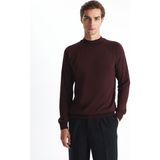 Lc Waikiki Yeni Sezon Yarım Balıkçı Yaka Uzun Kollu Erkek Triko Kazak - Bordo - XL
