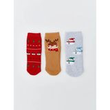LC Waikiki Yılbaşı Temalı Erkek Bebek Soket Çorap 3'lü (W5) - Bright Red