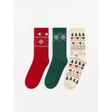 LC Waikiki Yılbaşı Temalı Kadın Soket Çorap 3 Lü (W6) - Bright Red