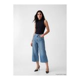 LC Waikiki YK PLUS FARKIYLA Yüksek Bel Bermuda Fit Kadın Jean Şortolon