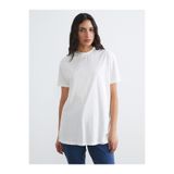 LC Waikiki YK PLUS LCW Modest Beyaz Bisiklet Yaka Kadın Tişört - S6FU35Z8-R9J
