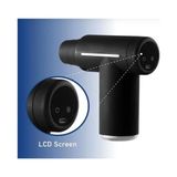 LCD Ekranlı 6 Başlıklı Isıtmalı Mini Profesyonel Masaj Tabancası - 000-Siyah