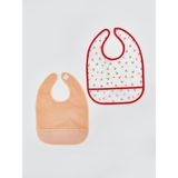 Lcw Baby Baskılı Kız Bebek Mama Önlüğü 2'li - Beyaz