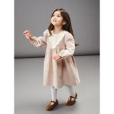 Lcw Baby Bej Bebe Yaka Müslin Kız Bebek Elbise - 3 - 4 Yaş