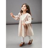 Lcw Baby Bej Bebe Yaka Müslin Kız Bebek Elbise