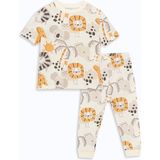 Lcw Baby Bej Bisiklet Yaka Baskılı Erkek Bebek Pijama Takımı