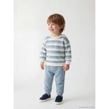 Lcw Baby Bej Bisiklet Yaka Çizgili Erkek Bebek Sweatshirt Ve Eşofman Alt