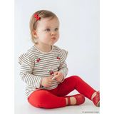 Lcw Baby Bej Çizgili Nakışlı Kız Bebek Tişört Ve Tayt