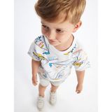 Lcw Baby Beyaz Baskılı Bisiklet Yaka Kısa Kollu Baskılı Erkek Bebek Tişört - 5 - 6 Yaş