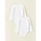 Lcw Baby Beyaz Bisiklet Yaka Basic Kız Bebek Çıtçıtlı Bodysuit 2'Li