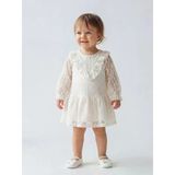 Lcw Baby Ekru Bebe Yaka Dantelli Kız Bebek Elbise
