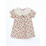 Lcw Baby Ekru Bebe Yaka Uzun Kollu Çiçekli Kız Bebek Elbise