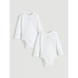 Lcw Baby Ekru Bisiklet Yaka Basic Kız Bebek Çıtçıtlı Bodysuit 2'Li