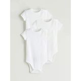 Lcw Baby Ekru Bisiklet Yaka Kız Bebek Çıtçıtlı Body 3'Lü