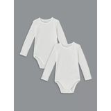 Lcw Baby Ekru Bisiklet Yaka Uzun Kollu Kız Bebek Çıtçıtlı Bodysuit 2'Li