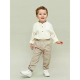Lcw Baby Ekru Hakim Yaka Müslin Erkek Bebek Tişört Ve Pantolon 2'L