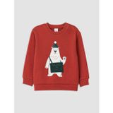 Lcw Baby Kırmızı Bisiklet Yaka Ayı Baskılı Erkek Bebek Sweatshirt