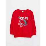 Lcw Baby Kırmızı Bisiklet Yaka Uzun Kollu Baskılı Erkek Bebek Sweatshirt