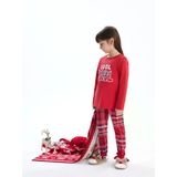 Lcw Baby Kırmızı Bisiklet Yaka Uzun Kollu Yılbaşı Temalı Kız Bebek Pijama Takımı
