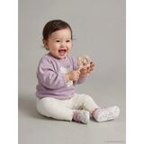 Lcw Baby Lila Bisiklet Yaka Çiçekli Kız Bebek Sweatshirt Ve Tayt