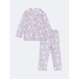 Lcw Baby Lila Gömlek Yaka Kız Bebek Pijama Takımı