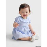 Lcw Baby Mavi Bebe Yaka Baskılı Kız Bebek Elbise