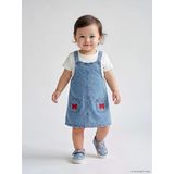 Lcw Baby Mavi Fiyonklu Kız Bebek Jean Salopet Elbise