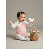 Lcw Baby Pembe Bebe Yaka Çiçekli Kız Bebek Salopet Elbise