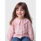 Lcw Baby Pembe Bebe Yaka Fiyonk Desenli Kız Bebek Gömlek