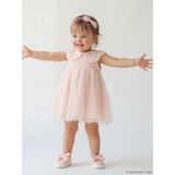 Lcw Baby Pembe Bebe Yaka Tül Detaylı Kız Bebek Elbise - 9 - 12 Ay