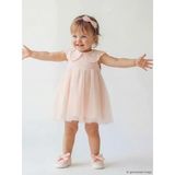 Lcw Baby Pembe Bebe Yaka Tül Detaylı Kız Bebek Elbise