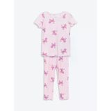 Lcw Baby Pembe Bisiklet Yaka Baskılı Kız Bebek Pijama Takım