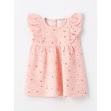 Lcw Baby Pembe Bisiklet Yaka Kolsuz Çiçekli Kız Bebek Elbise