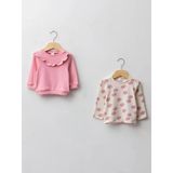 Lcw Baby Pembe Bisiklet Yaka Uzun Kollu Kız Bebek Sweatshirt 2'Li
