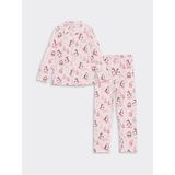 Lcw Baby Pembe Gömlek Yaka Baskılı Kız Bebek Pijama Takım