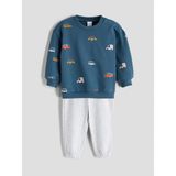 Lcw Baby Petrol Baskılı Erkek Bebek Sweatshirt ve Eşofman Alt 2'li Takım - 3 - 6 Ay