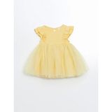 Lcw Baby Sarı Basic Dantel Tüllü Kız Bebek Elbise
