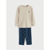 Lcw Bej Bisiklet Yaka Baskılı Erkek Çocuk Pijama Takım - 7 - 8 Yaş