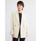 Lcw Bej Kruvaze Yaka Krep Kadın Blazer Ceket - M