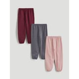 Lcw Bordo Beli Lastikli Basic Kız Bebek Jogger Eşofman Altı 3'lü - 9 - 12 Ay