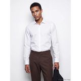 Lcw Busıness Beyaz Slim Fit Armürlü Erkek Basic Gömlek - 4XL