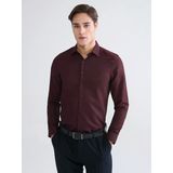 Lcw Busıness Bordo Slim Fit Armürlü Erkek Gömlek