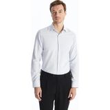 Lcw Busıness Gri Slim Fit Uzun Kollu Armürlü Erkek Dokulu Gömlek