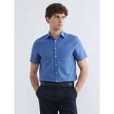 Lcw Busıness Indigo Regular Fit Ekose Armürlü Erkek Gömlek - İndigo
