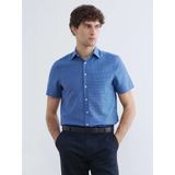 Lcw Busıness İndigo Regular Fit Ekose Armürlü Erkek Gömlek