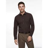 Lcw Busıness Kahverengi Slim Fit Armürlü Erkek Gömlek